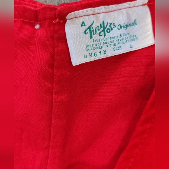 Tiny Tots Originals Vintage Toddler Red Velvet Romper - Picture 4 of 6